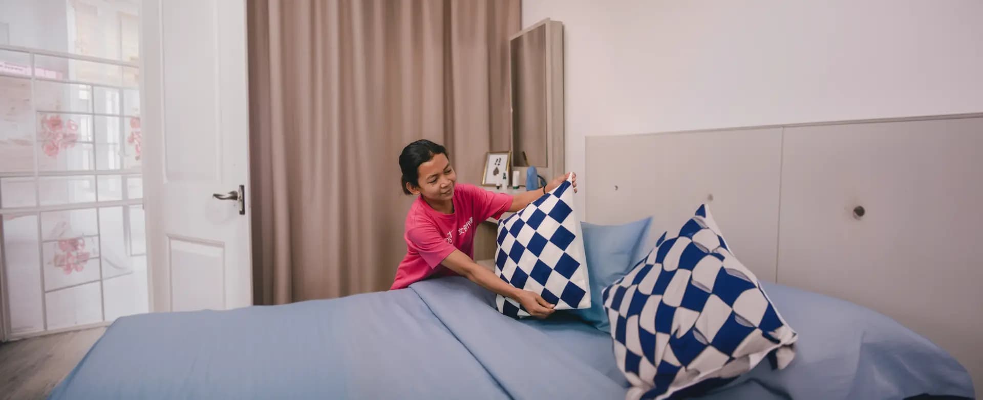 Indonesian maid at work